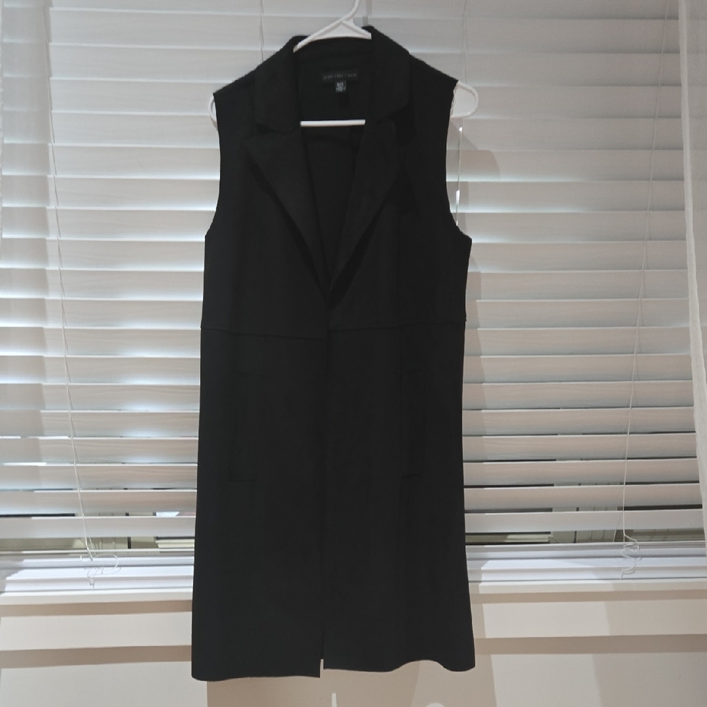 Joan Vass Black Sleeveless Blazer Dress